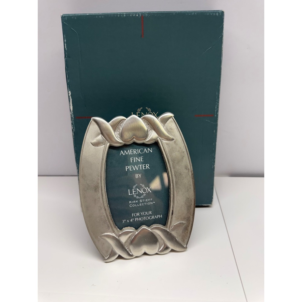 Lenox Kirk Stieff Collection American Fine Pewter 3x4 Heart Picture Frame Silver
